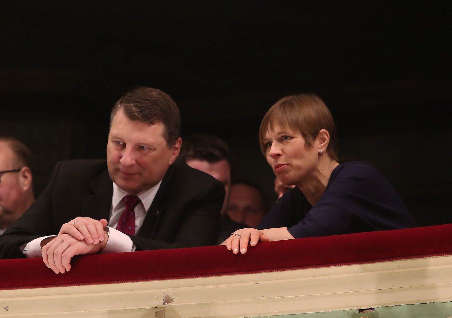 Valsts prezidents Raimonds Vējonis un Igaunijas prezidente Kersti Kaljulaida 2018. gada 27. februārī.