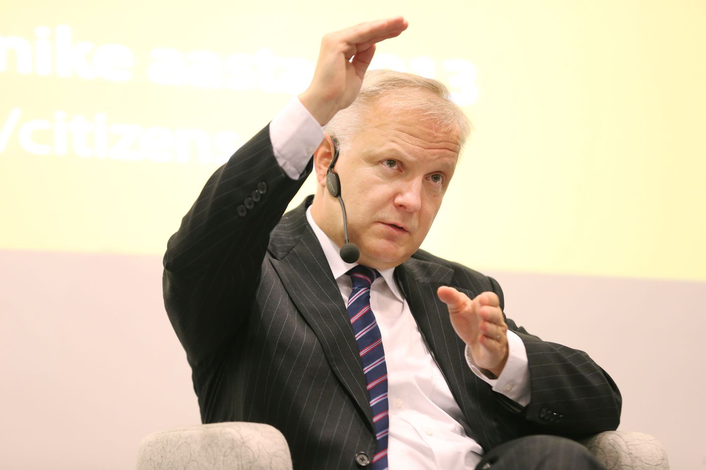 Euroopa Komisjoni rahandusvolinik Olli Rehn Tallinnas.