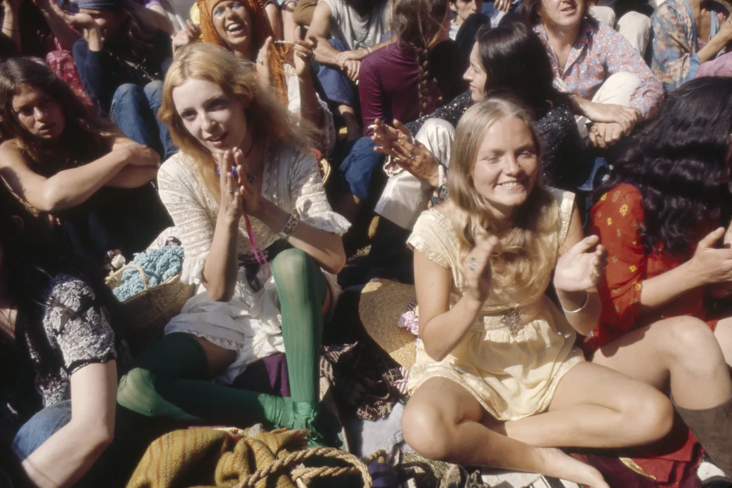 Bath Festival of Blues and Progressive Music festivalikülastajad. Shepton Mallet, Somerset, Inglismaa, 1969.