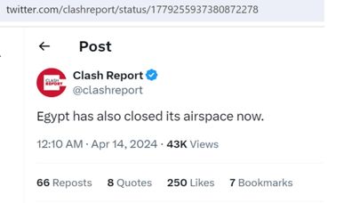 Clash Report andmeil on ka Egiptus oma õhuruumi kinni pannud.