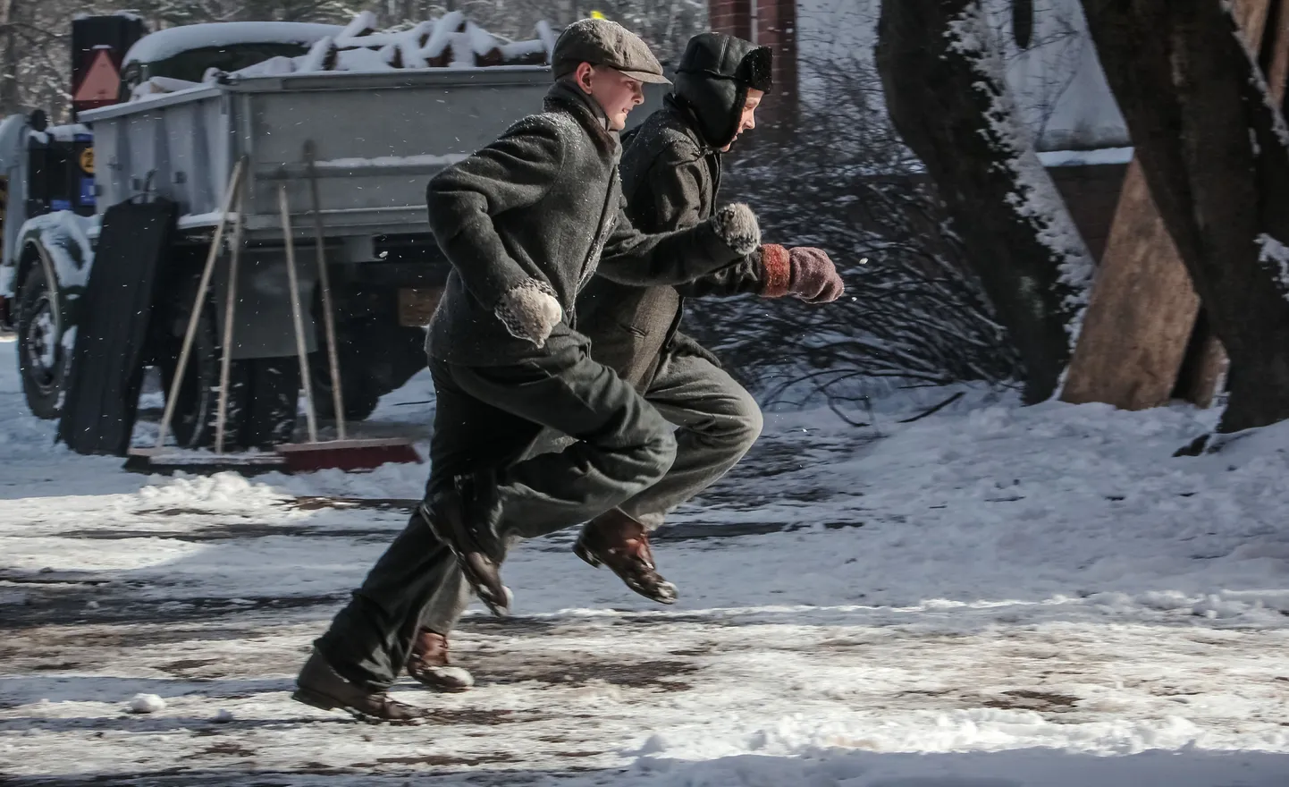 Mängufilmi "Vehkleja" filmivõtted Pärnu Vanalinna põhikoolis.
