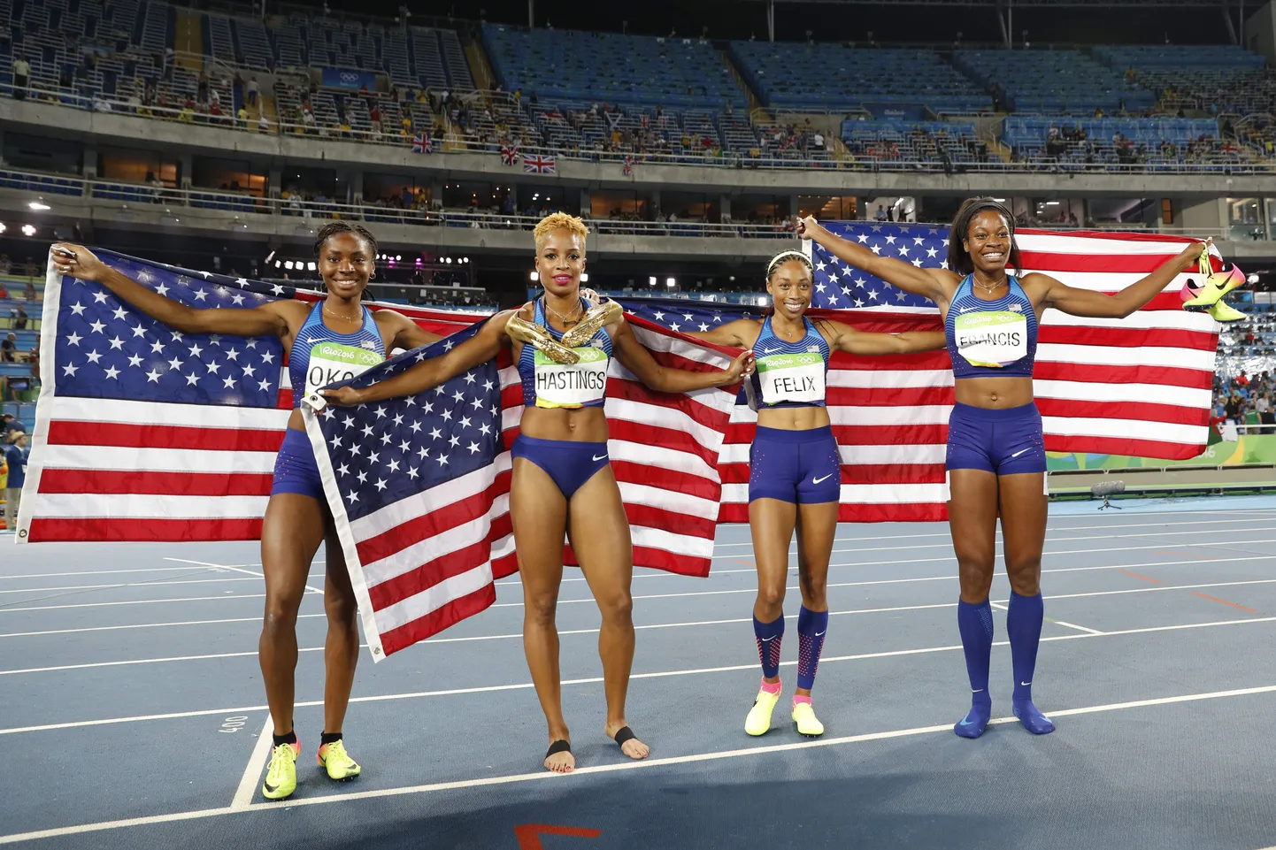 USA 4x400 m teatenelik Rio olümpial.