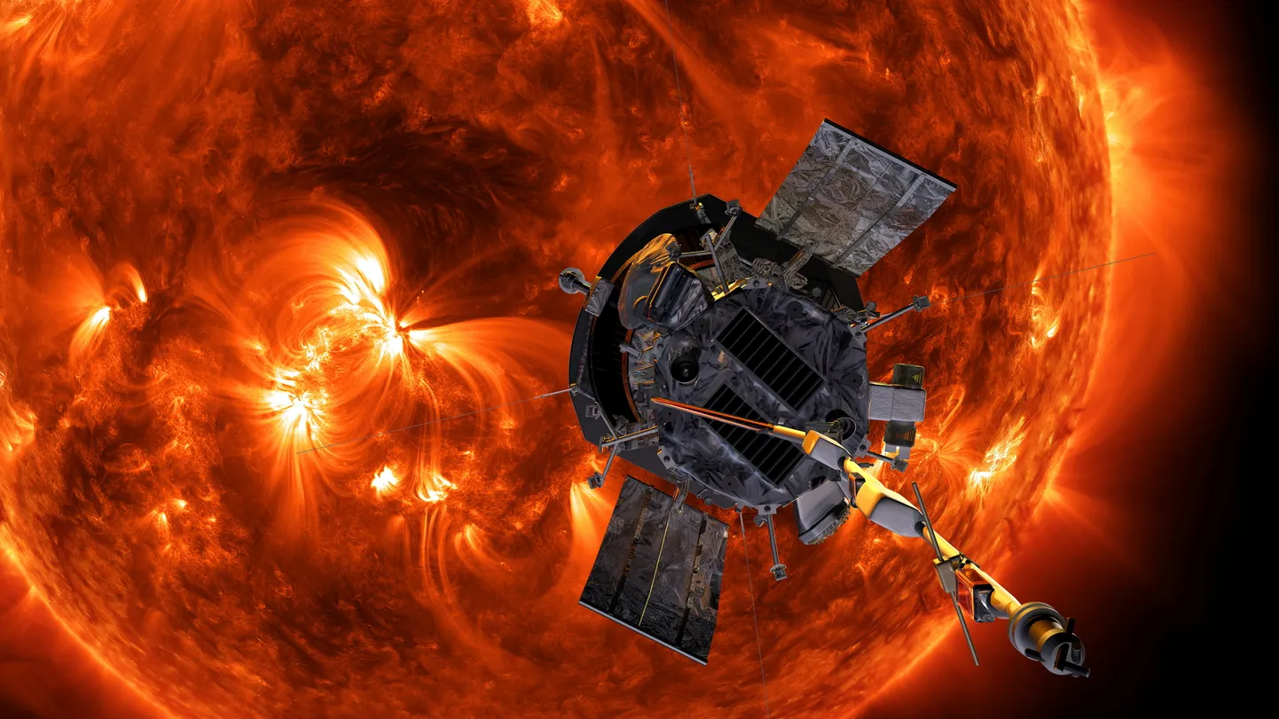 Fotomontaaž NASA/ESA observatooriumist SOHO pildistamas päikesetormi 13. märtsil 2023.