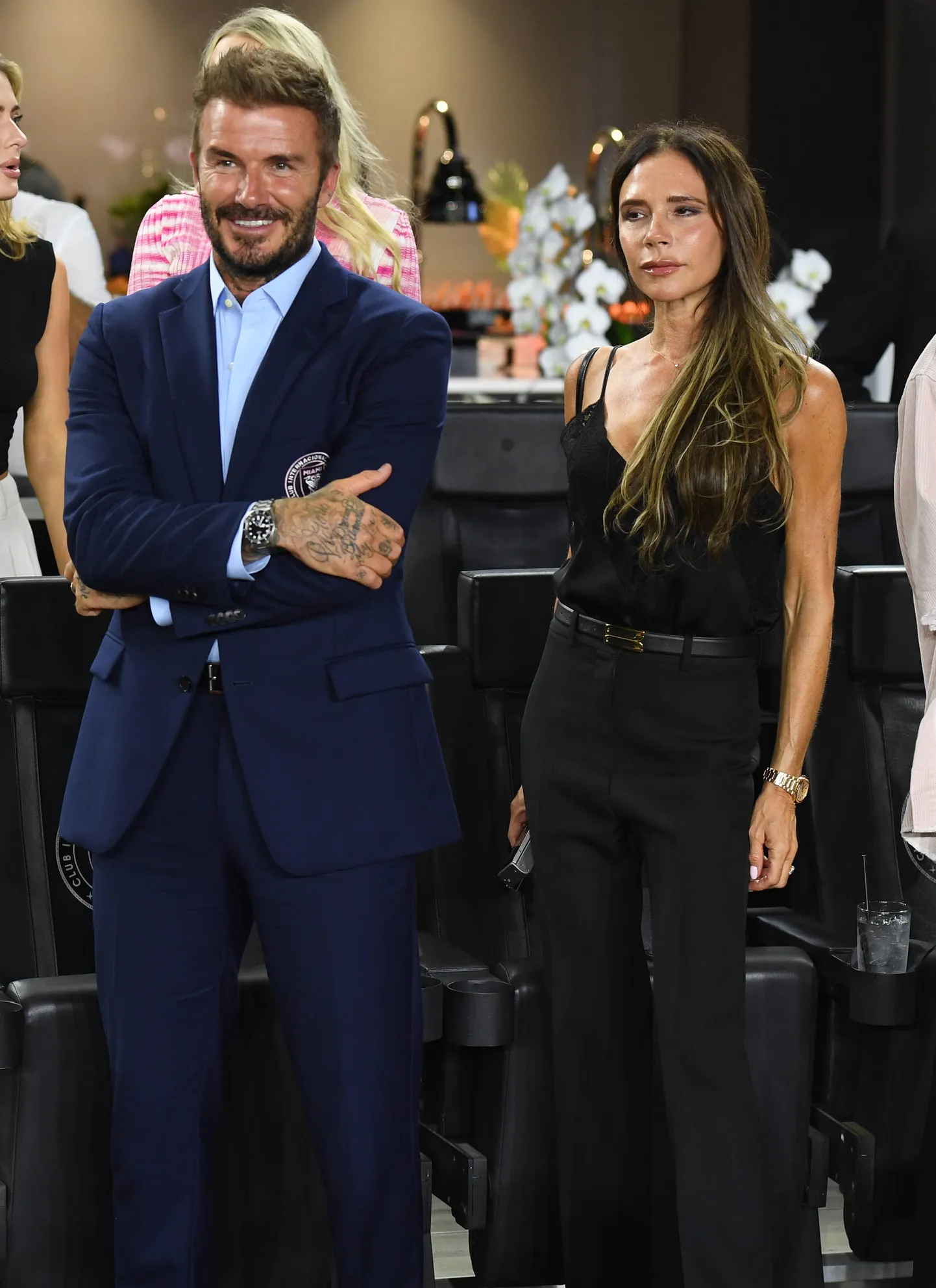 Jalgpallur David Beckham koos abikaasa Victoria Beckhamiga.