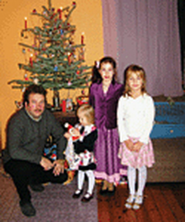 Kopā ar meitām Sofiju, Terēzi un Agnesi 2007. gada Ziemassvētkos 