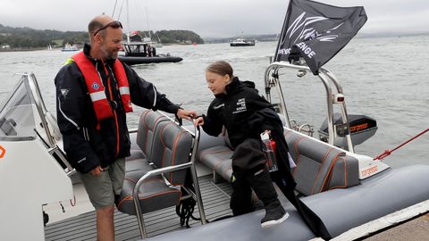 Fotod: kliimaaktivist Greta Thunberg alustas Inglismaalt merereisi USA-sse