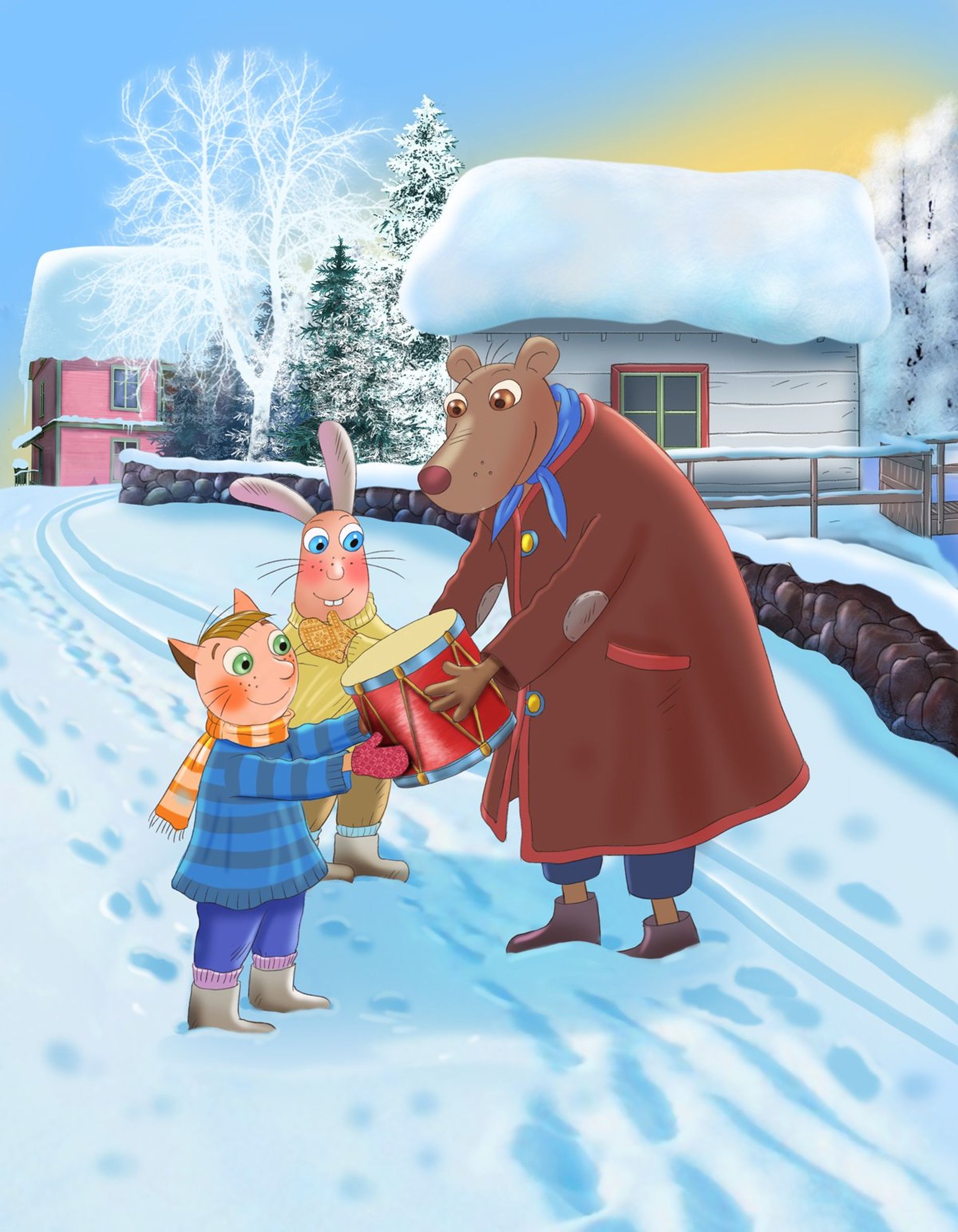 Heiki Ernitsa illustratsioon sellel aastal ilmuvast raamatust «Jõulud Leiutajatekülas»