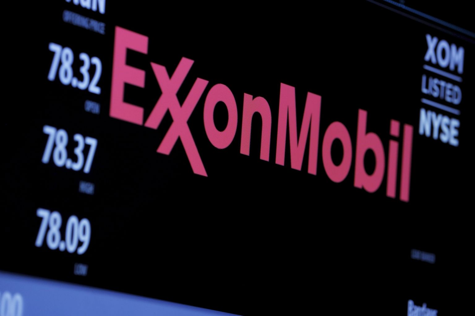 Exxon Mobili logo New Yorgi börsi kauplemistablool.