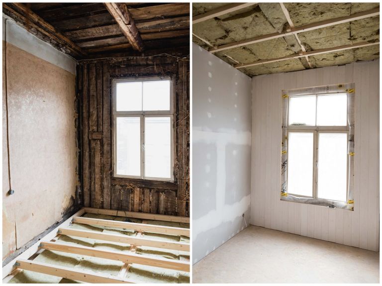 Kontori renoveerimine: lammutuse järel ja ehituse poole peal.