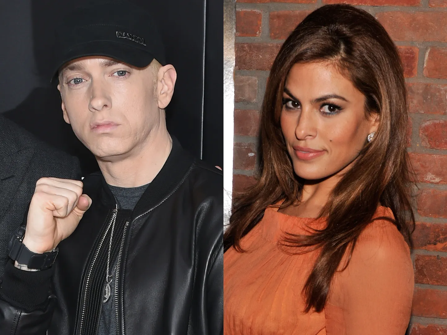 Eminem (Vasakul) ja Eva Mendes (paremal).