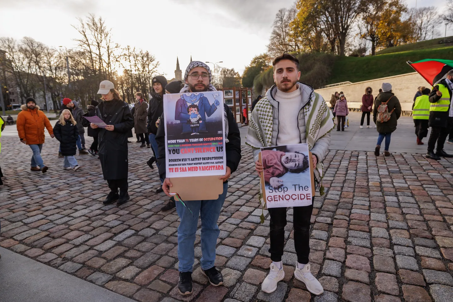 Meeleavaldus Vabaduse väljakul Palestiina toetuseks.