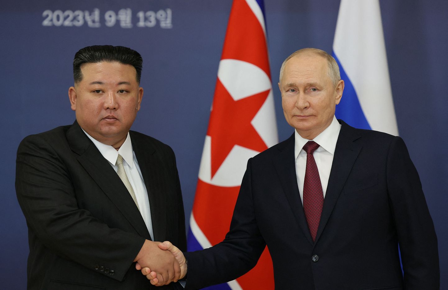 Põhja-Korea liider Kim Jong-un ja Venemaa riigipea Vladimir Putin mullu septembris Vostotšnõi kosmodroomil.
