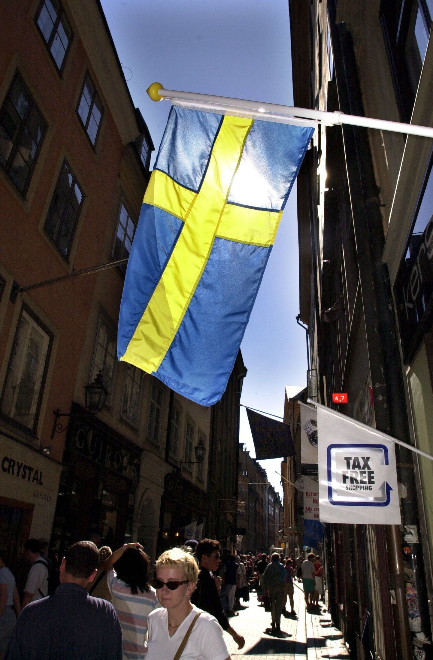 Шведский флаг в Стокгольме.