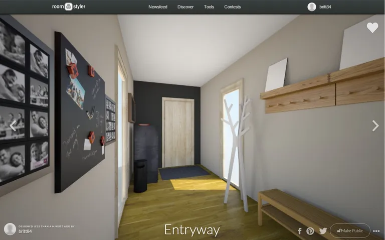 Kuvatõmmis (print screen) Roomstylerist (meie esiku näidiskujundus)