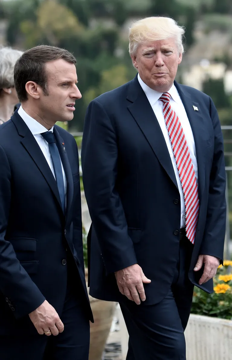 USA president Donald Trump ja Prantsusmaa president Emmanuel Macron