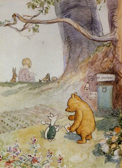 Originaalillustratsioon Winnie Puhhi raamatule, 1936