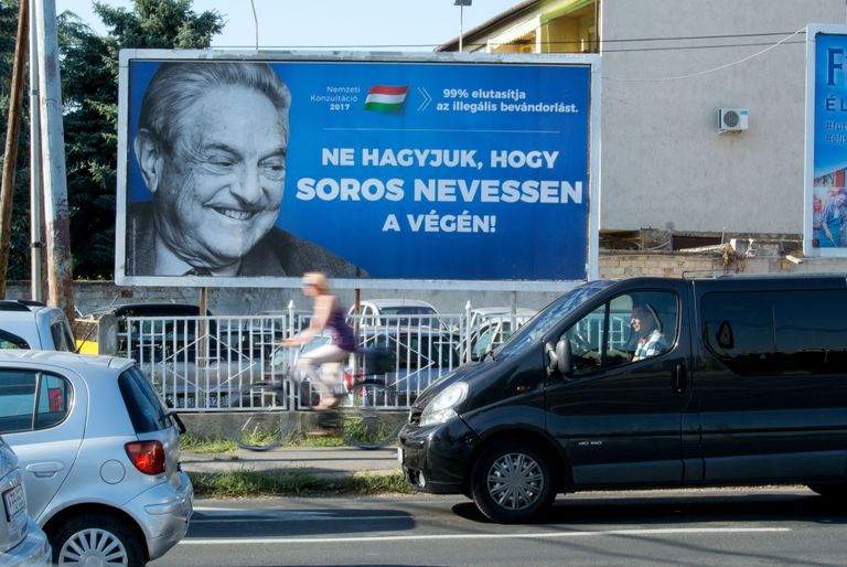 George Sorosi vastane plakat Ungaris. / Scanpix