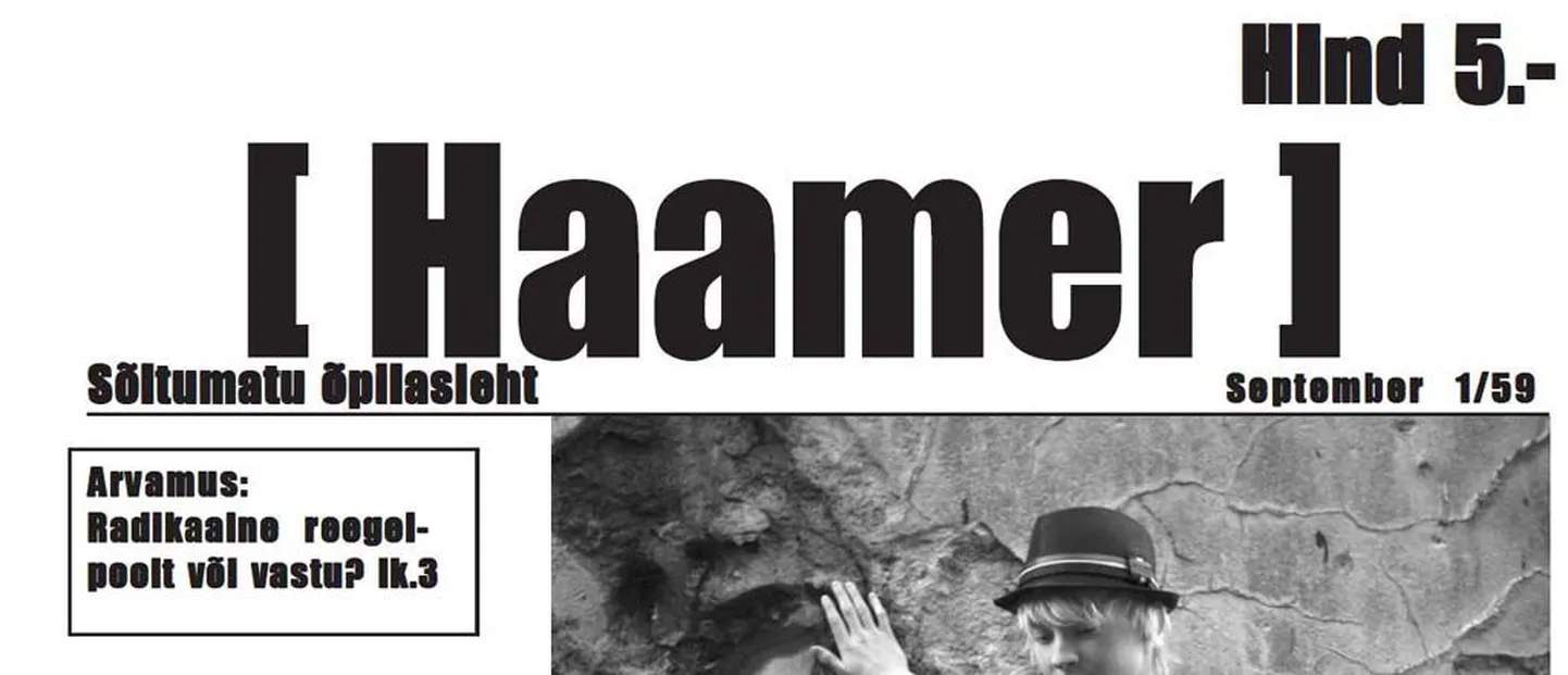 Pärnu ühisgümnaasiumi ajalehe Haamer päismik.