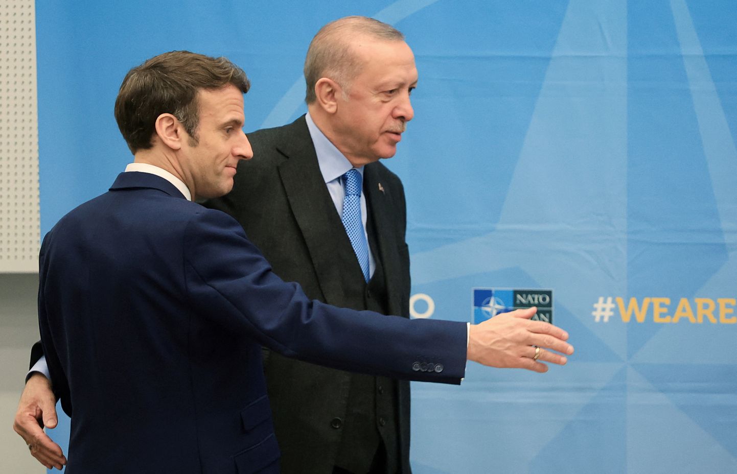 Prantsuse president Emmanuel Macron ja Türgi president Recep Tayyip Erdoğan Brüsselis 24. märts 2022.