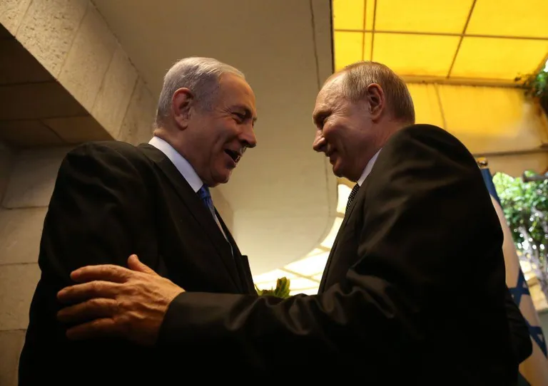 Путин и Нетаньяху в Иерусалиме в 2020 году