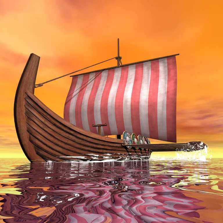 Arvutijoonistus viikingilaevast