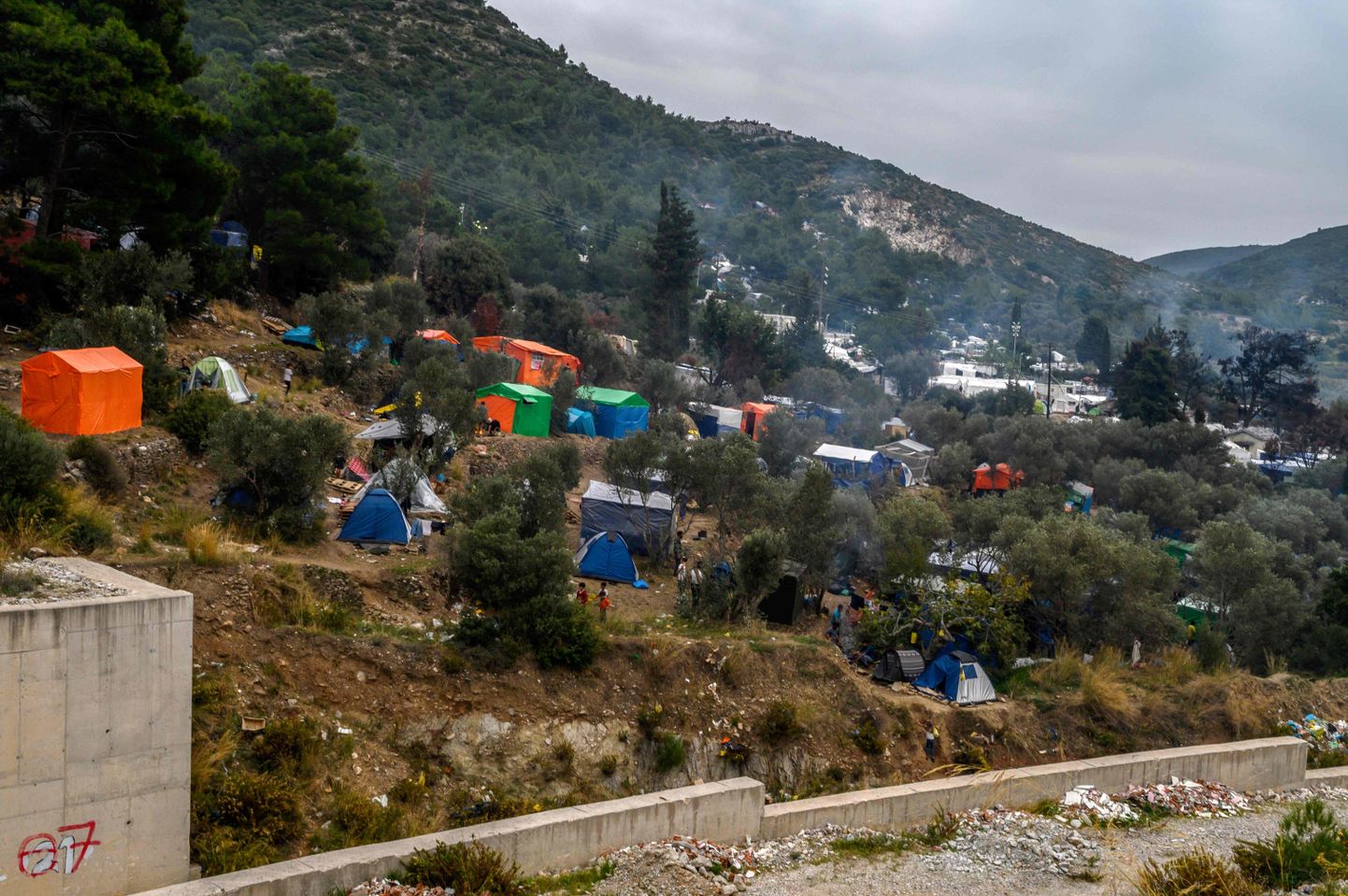 Osa põgenikelaagrist Kreeka Samose saarel.