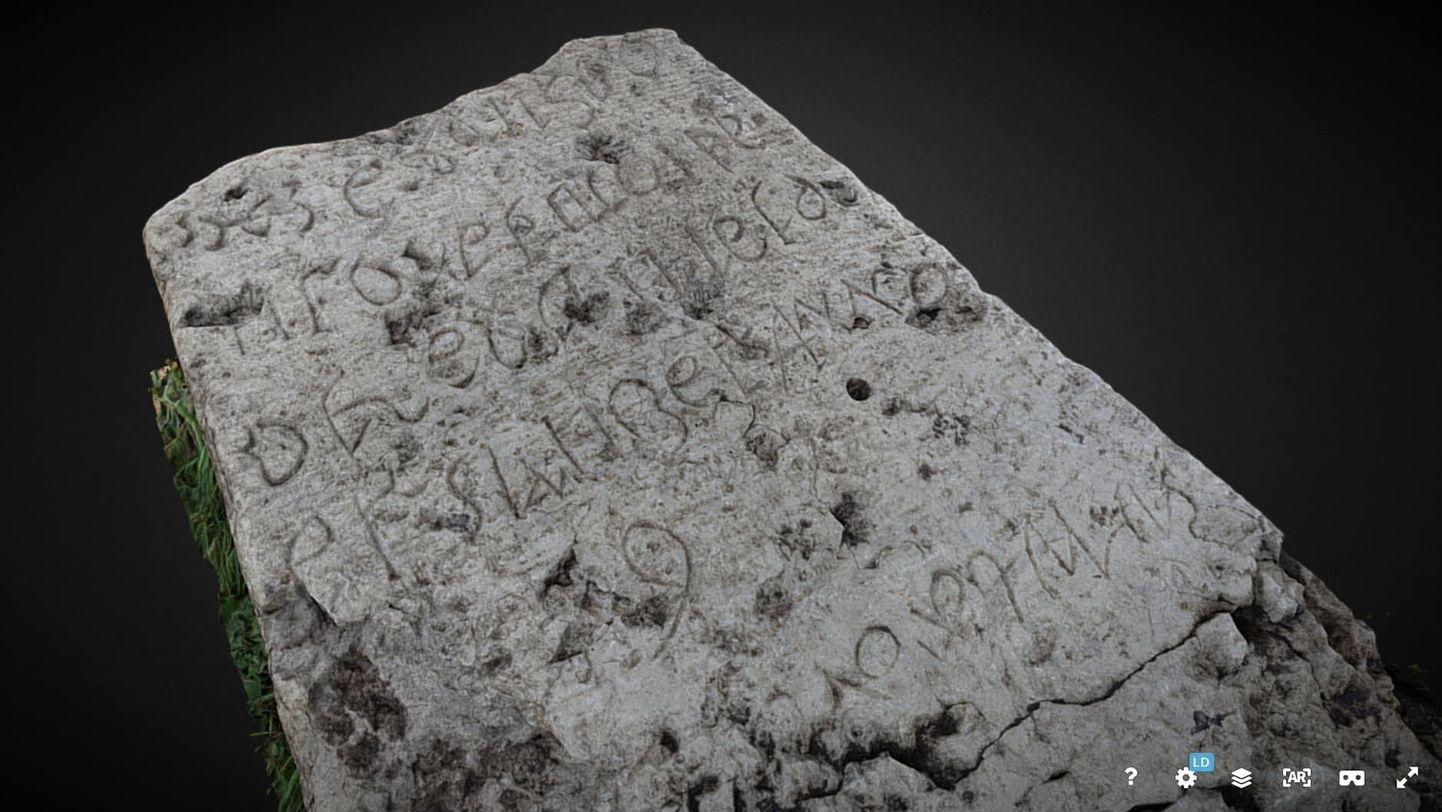 Трехмерная модель надгробия с надписью, которая до сих пор остается загадкой.