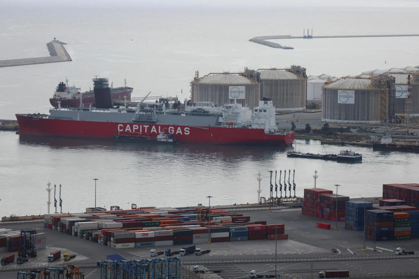 LNG-tanker Enagas ENAG.MC terminalis Barcelonas.