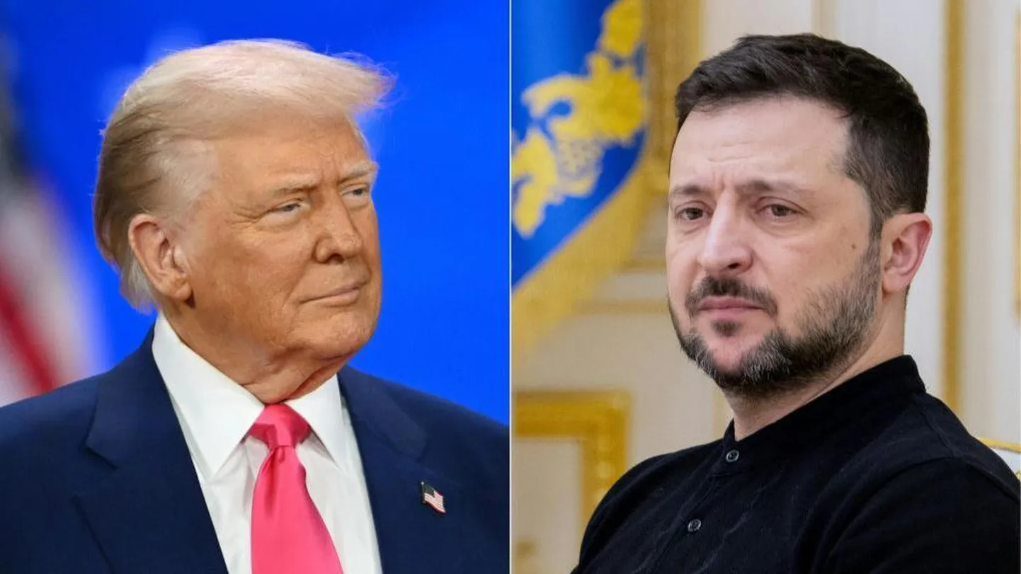 ASV prezidents Donalds Tramps un Ukrainas prezidents Volodimirs Zelenskis