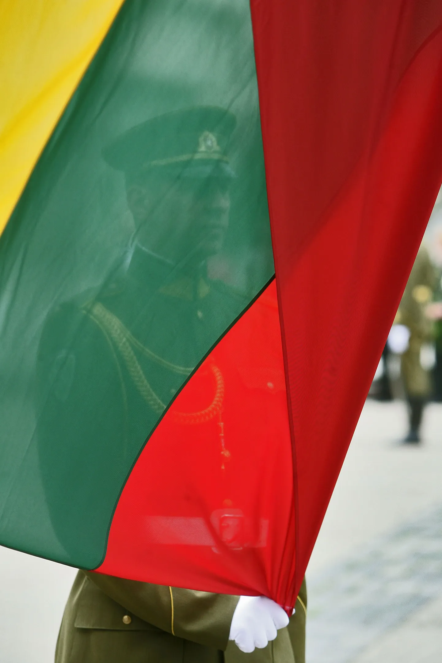 Leedu sõdur riigilipuga