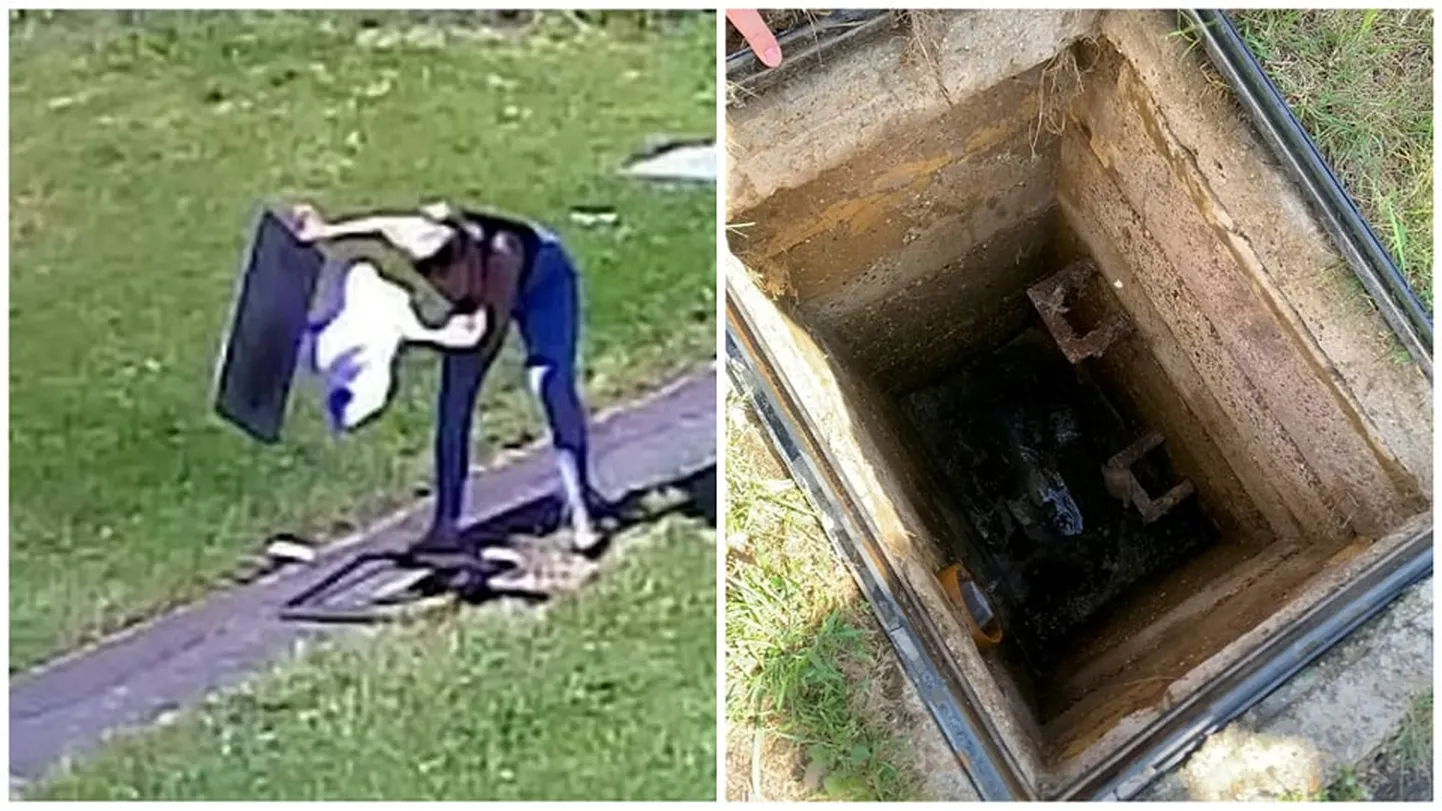 Naine päästab kaevu kukkunud last. Postimees Naine kollaaž.