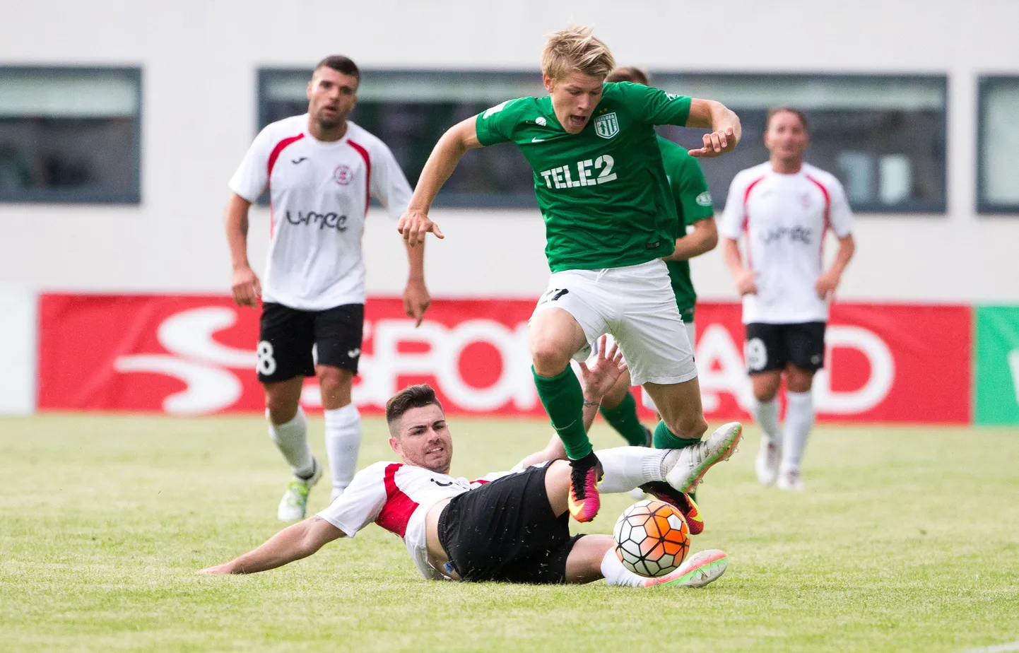 Eesti meistri FC Flora ja Gibraltari parima klubi Lincoln Red Impsi kohtumine Meistrite liiga eelringis.