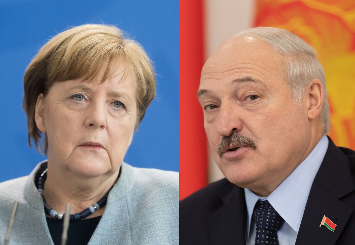 Angela Merkele un Aleksandrs Lukašenko.
