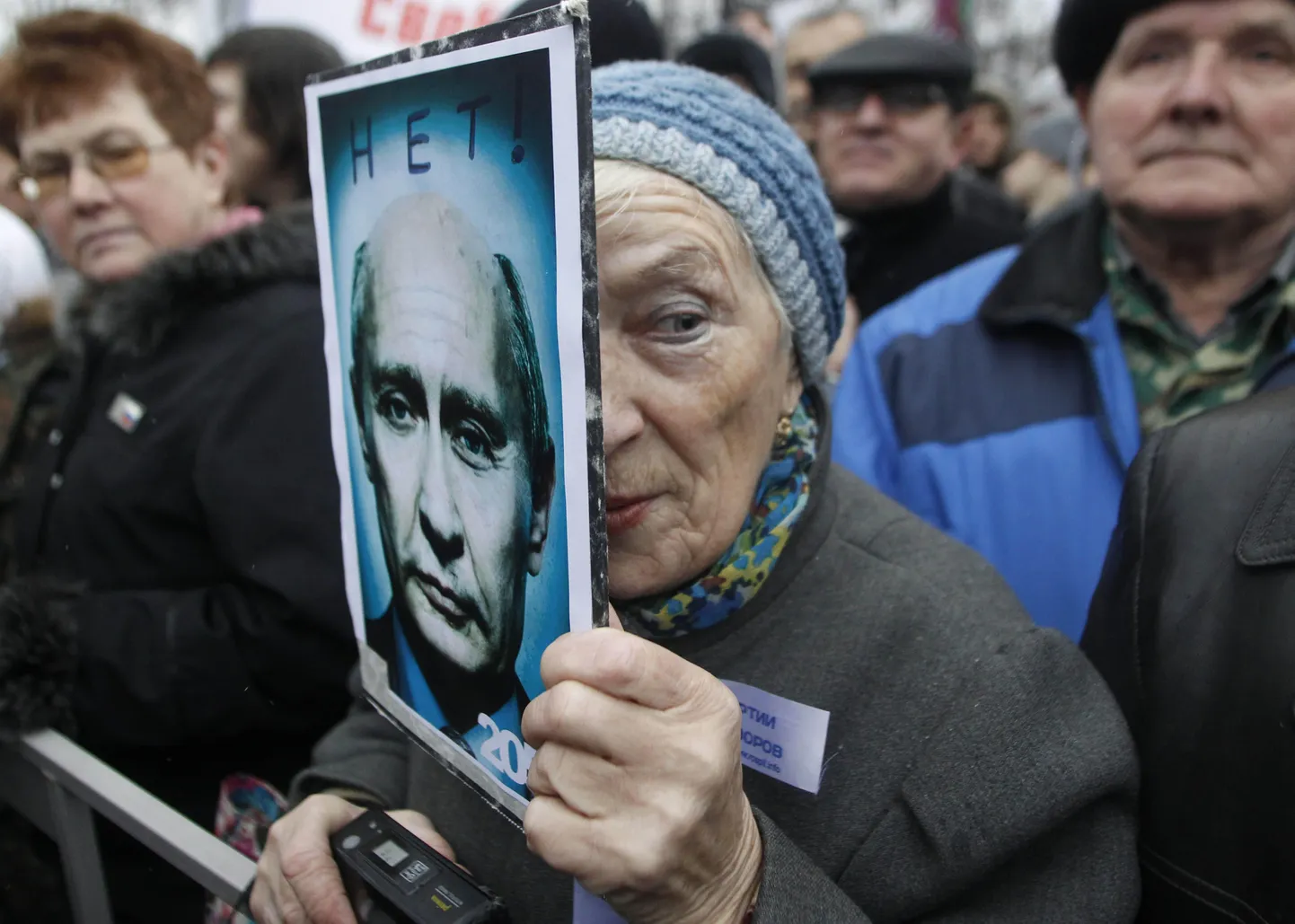 Protestija 2050. aasta valimisteks mõeldud Putinivastase sildiga