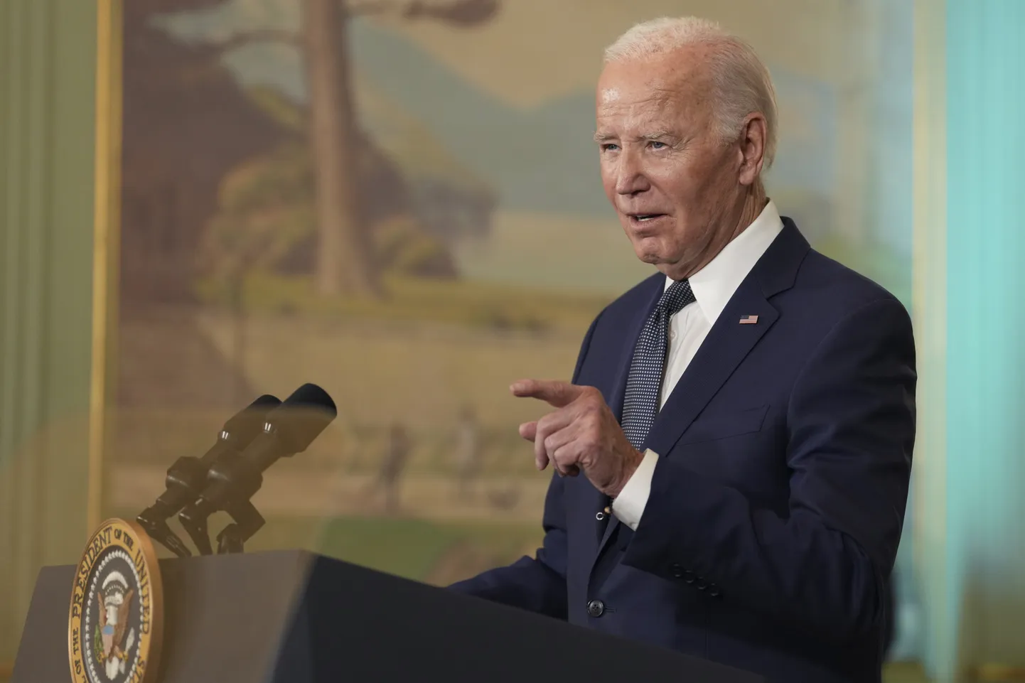 USA president Joe Biden pressikonverentsil.