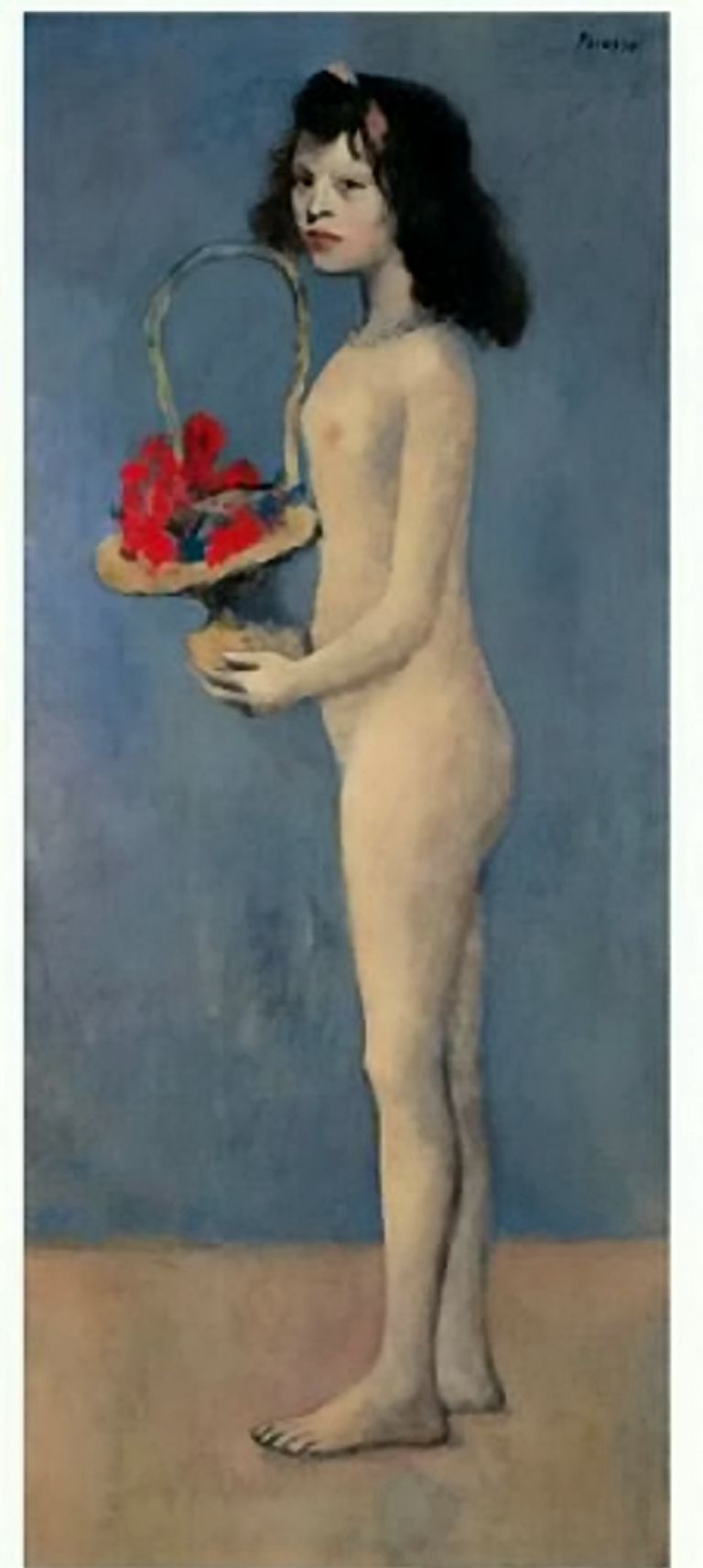 Pablo Picasso maal«Fillette à la corbeille fleurie»