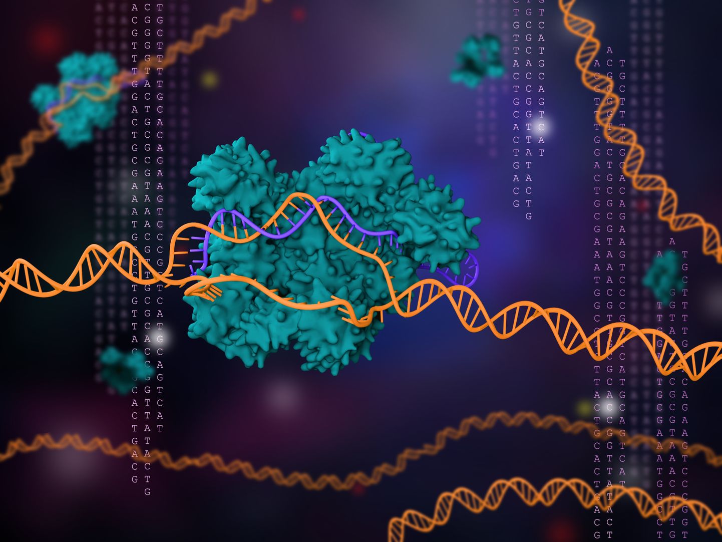 CRISPR-Cas9 tehnoloogia. Illustratsioon.