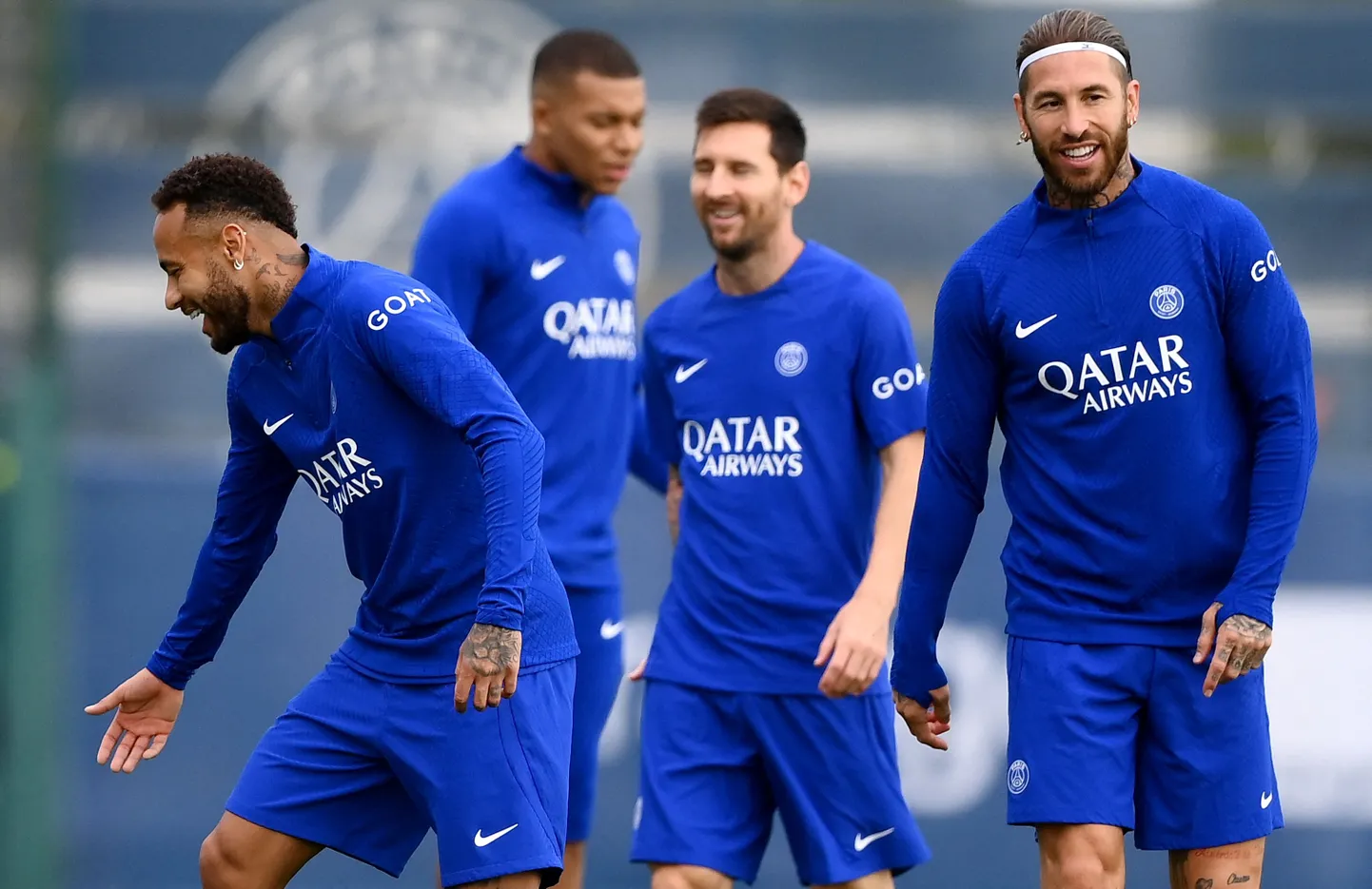 Neymar, Kylian Mbappé, Lionel Messi ja Sergio Ramos.