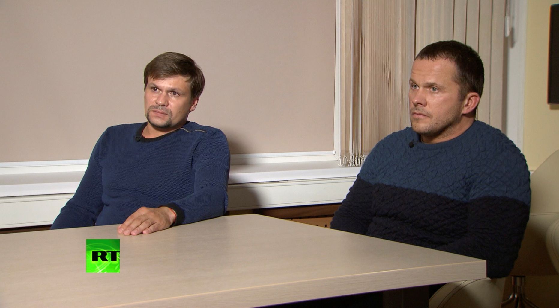 Боширов и Петров дают интервью RT.