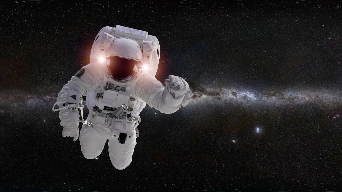 Astronaut ja Linnutee. Pilt on illustreeriv