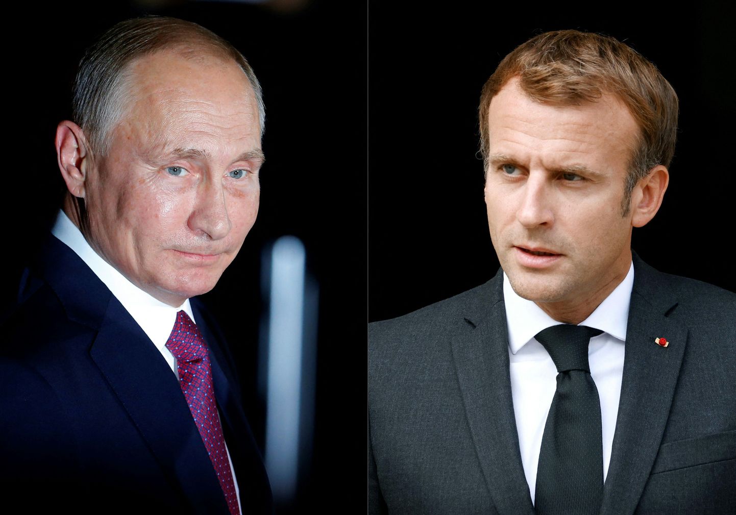 Venemaa president Vladimir Putin ja Prantsusmaa president Emmanuel Macron.