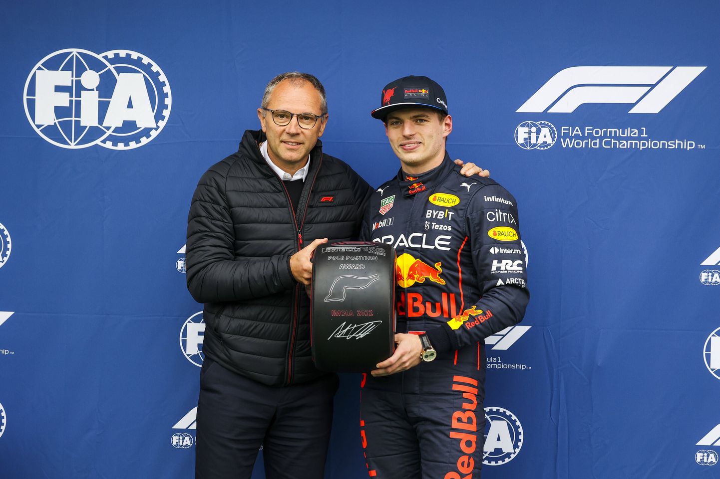 Stefano Domenicali (vasakul) ja Max Verstappen.