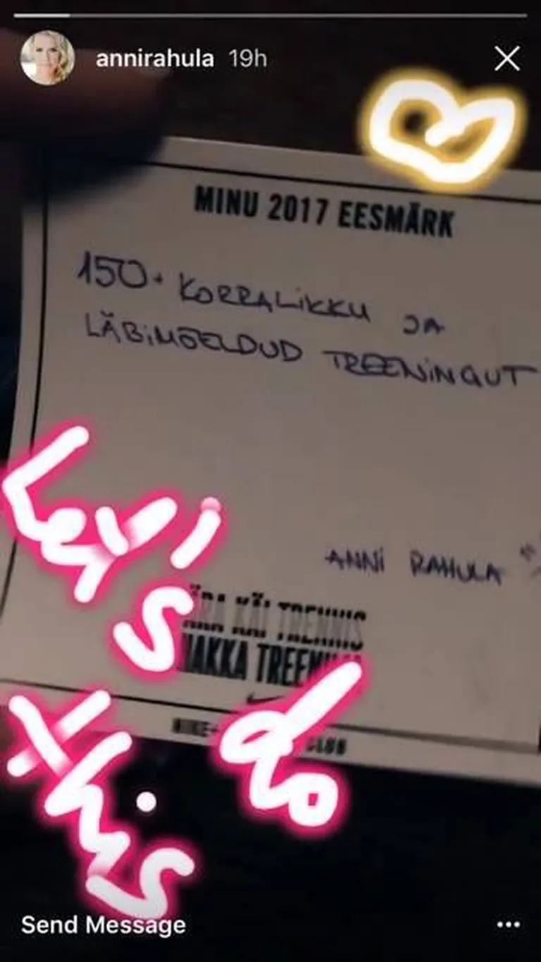 Anni Rahula eesmärk aastaks 2017