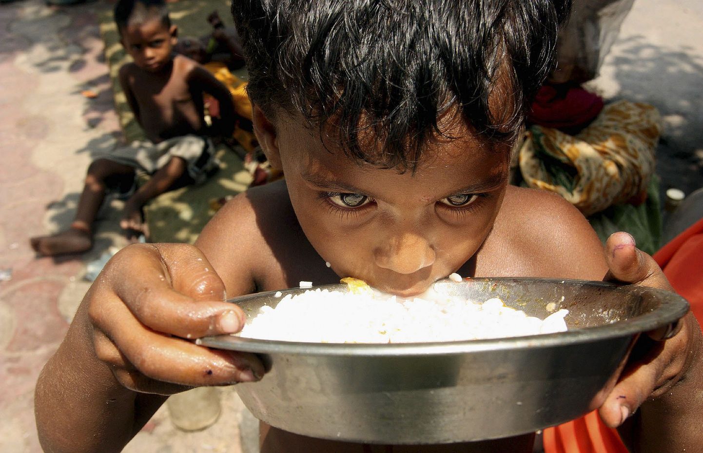 India laps riisikausiga. Illustreeriv foto.