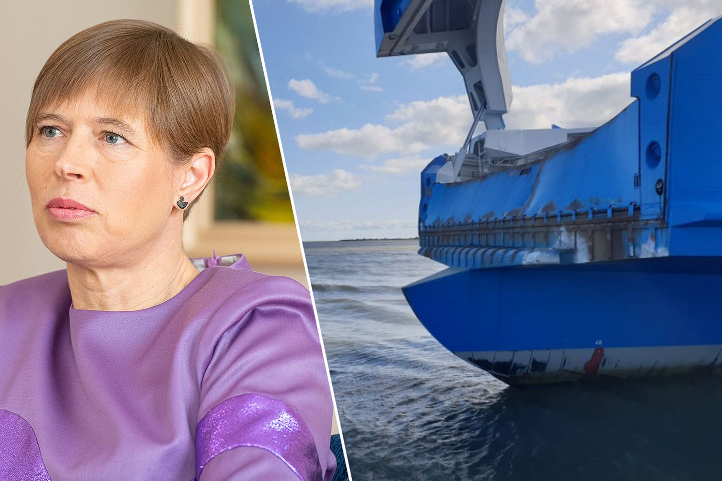 Igaunijas prezidente Kersti Kaljulaida, prāmis "Tõll"