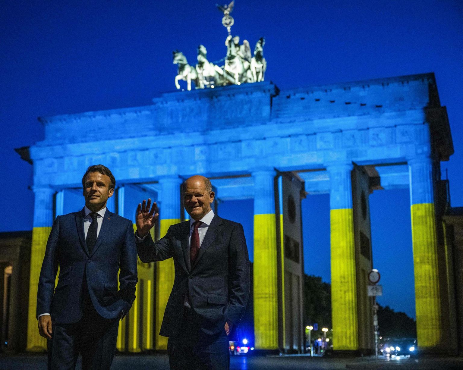 Saksa kantsler Olaf Scholz ning Prantsuse president Emmanuel Macron 9. mail Berliinis.