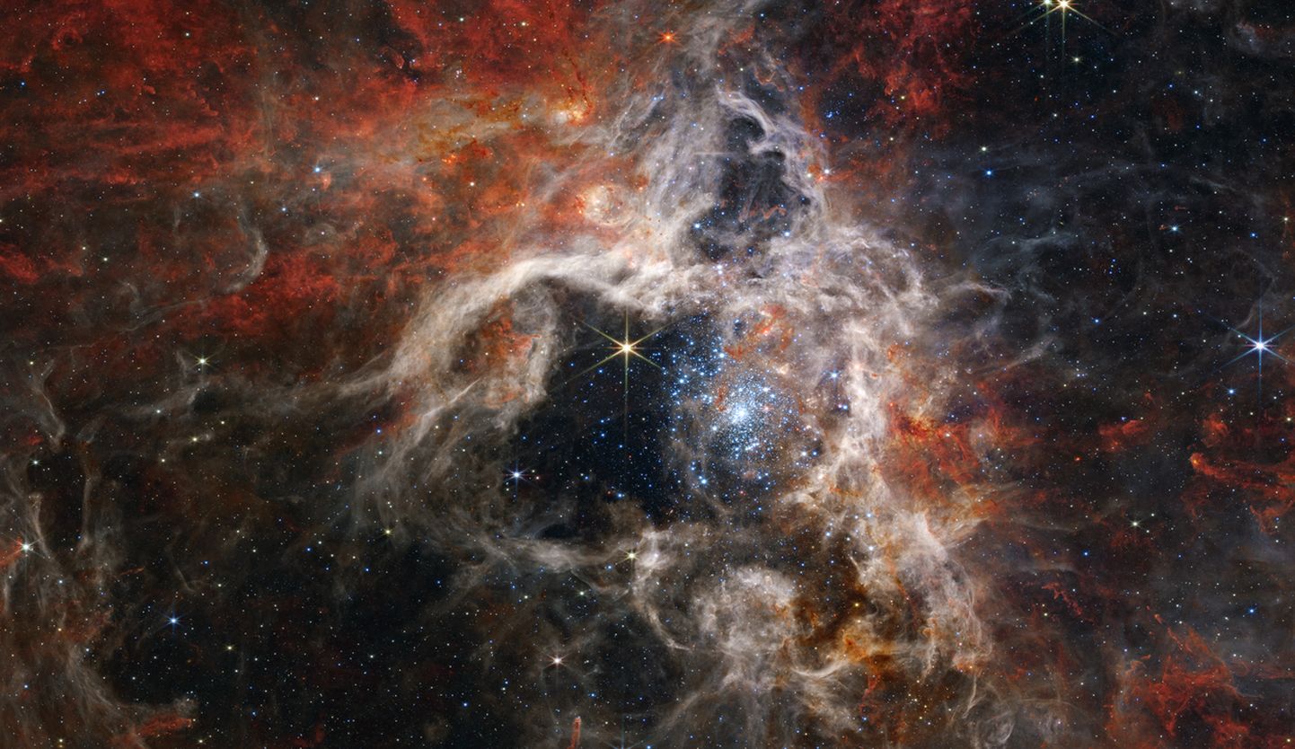 James Webbi kosmoseteleskoobi tehtud foto Taranteludust, mis asub Maast 161 000 valgusaasta kaugusel