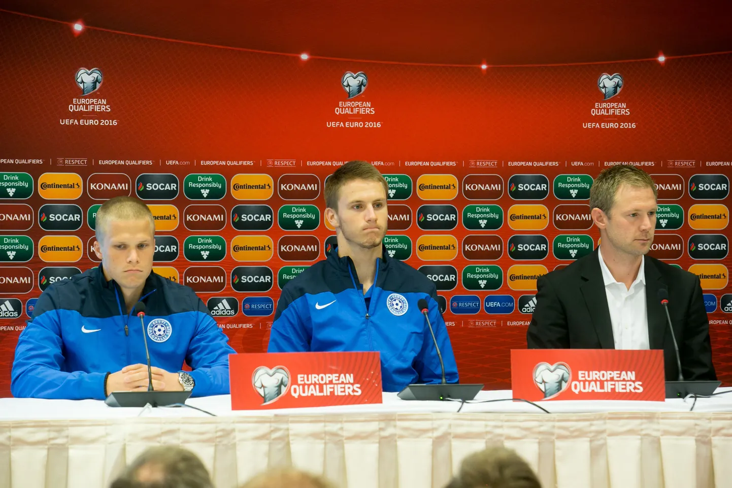 Eesti jalgpallikoondise pressikonverents enne kohtumist Inglismaaga
