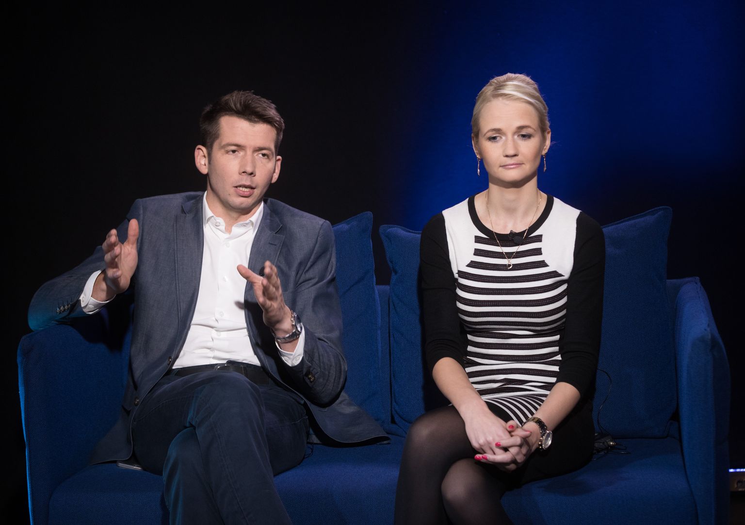 Martin Repinski ja Siret Kotka Postimehe stuudios 2016. aastal.
