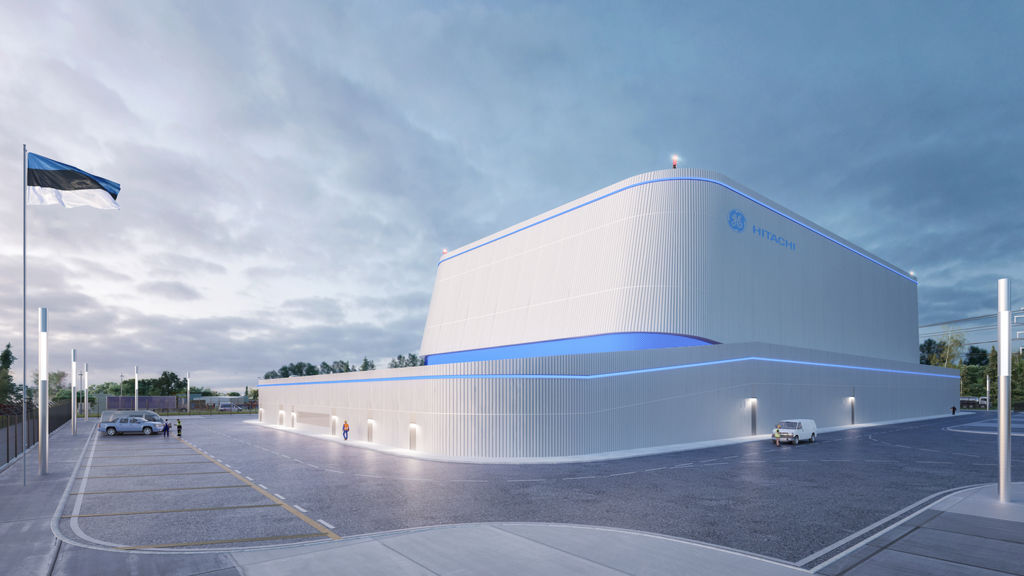 Визуализация планируемой для Эстонии АЭС нового поколения с малым модульным реактором.